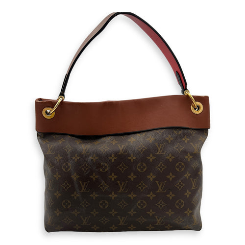 Tuileries Besace Brown Top Handle Bag in Monogram Coated Canvas, Gold hardware