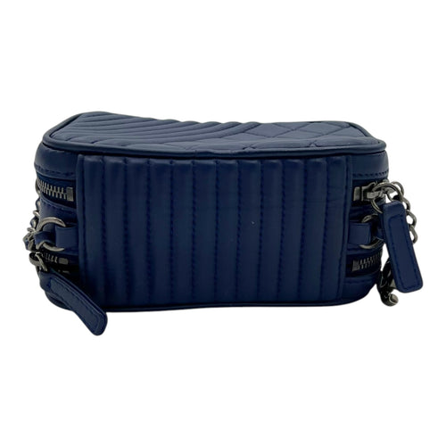 Coco Boy Camera Shoulder Bag Blue in Calfskin, Ruthenium hardware