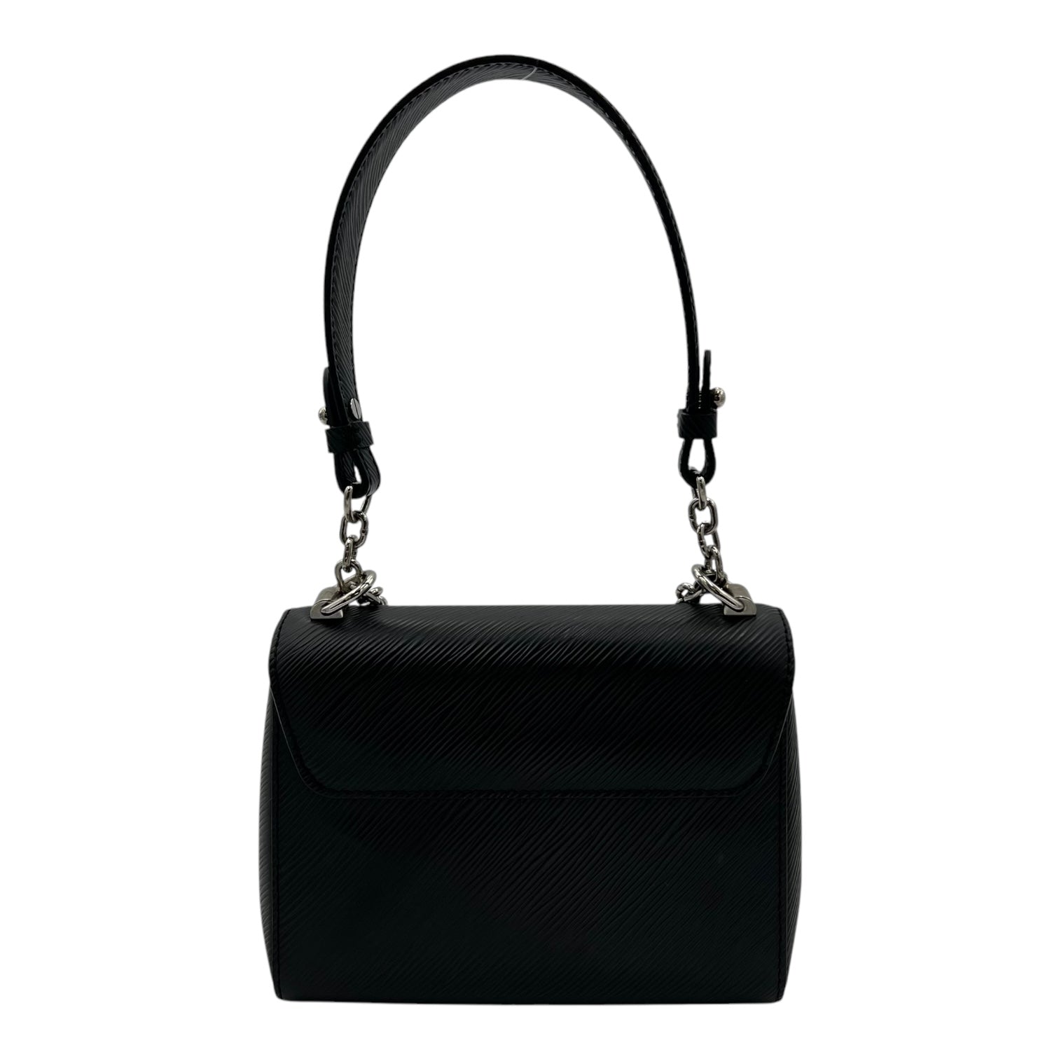 Twist PM Black Shoulder Bag in Epi Leather, Silver hardware