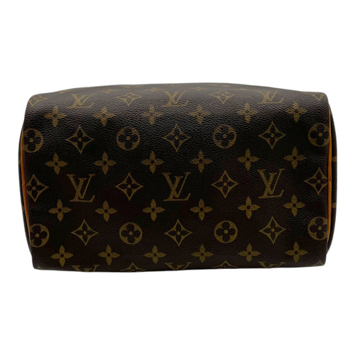 Speedy Top Handle Bag 25 Brown in Monogram Coated Canvas, Gold hardware