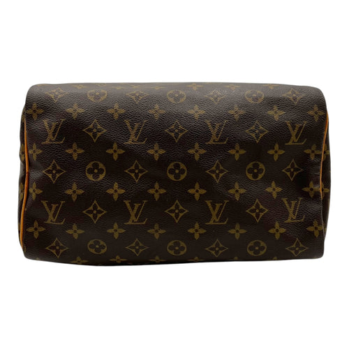 Speedy Top Handle Bag 30 Brown in Monogram Coated Canvas, Gold hardware