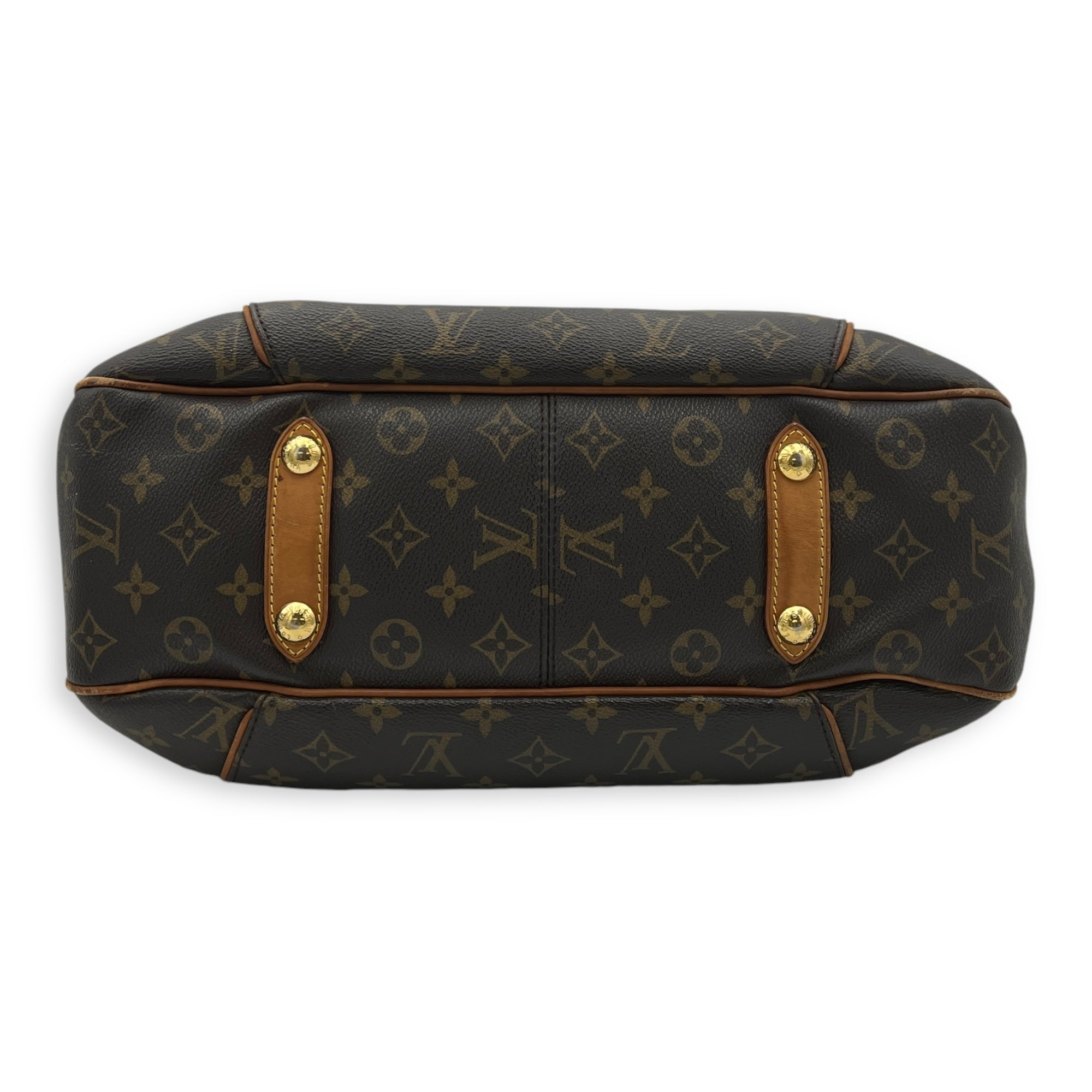 Galleria Shoulder Bag Brown in Monogram Coated Canvas, Gold hardware