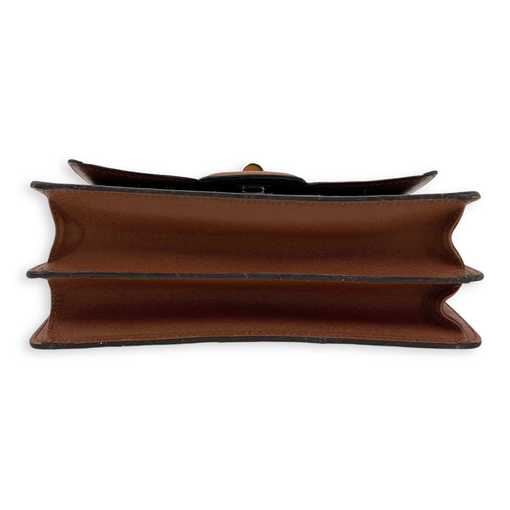 Raspail Shoulder Bag Brown in Monogram Coated Canvas, Gold hardware