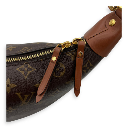 Loop Hobo Shoulder Bag Brown in Monogram Coated Canvas, Gold hardware