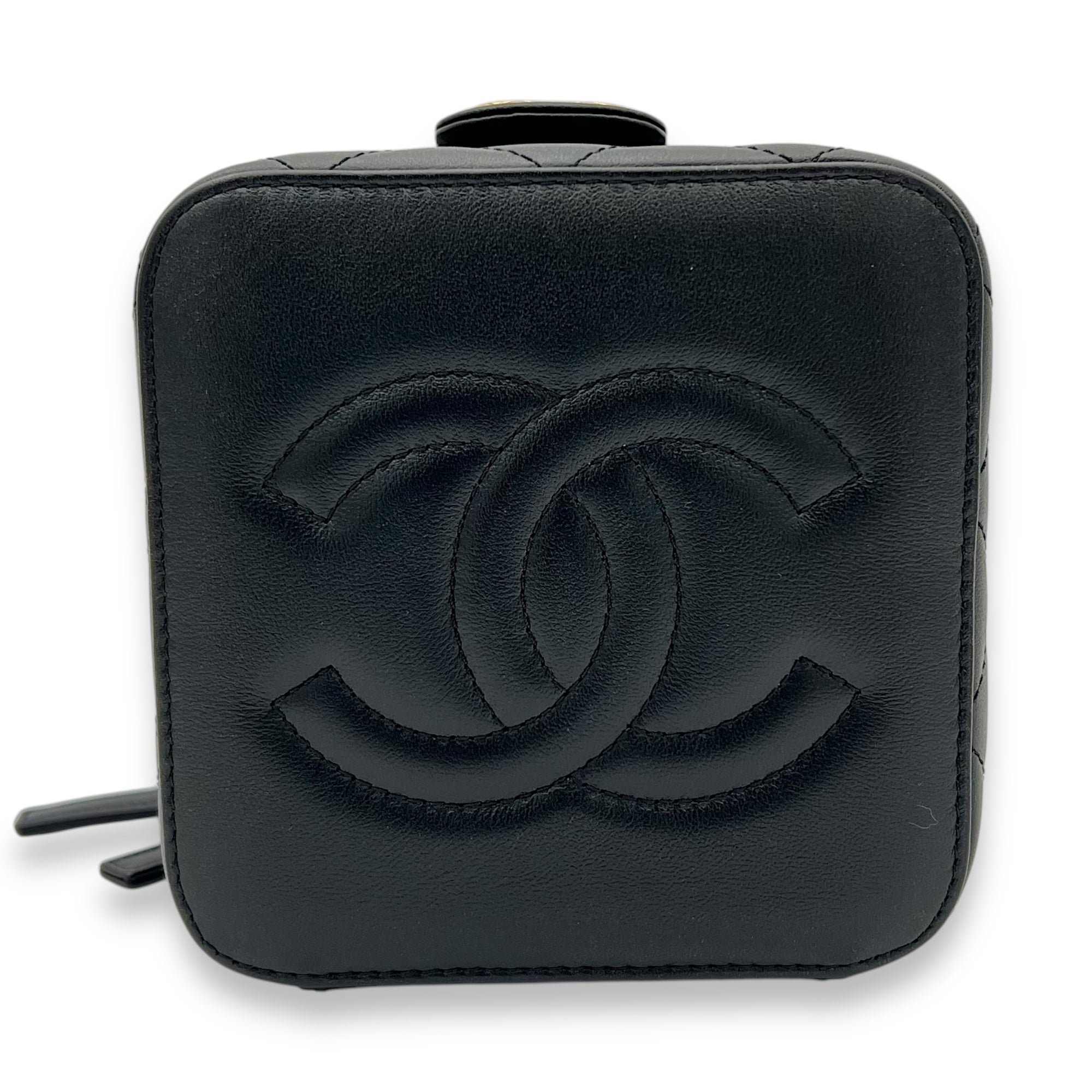 CC Vanity Bag Black in Lambskin, Gold hardware