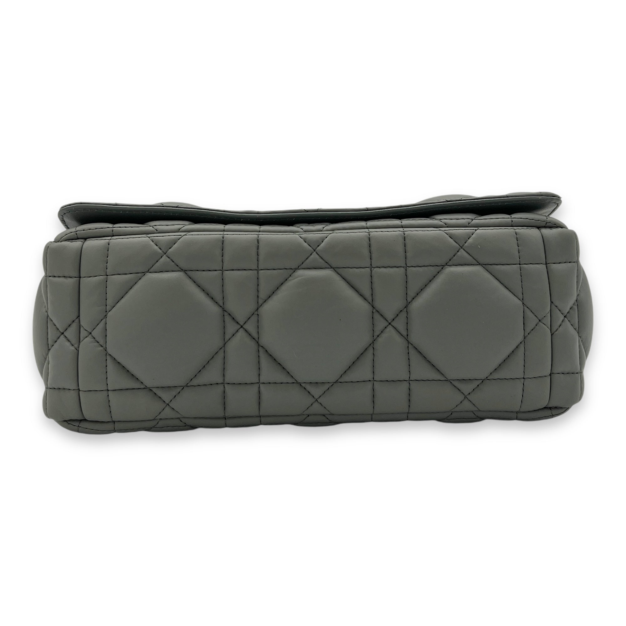 Caro Medium Grey Shoulder Bag in Lambskin, Silver hardware