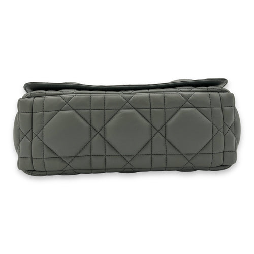 Caro Medium Grey Shoulder Bag in Lambskin, Silver hardware