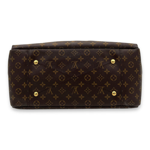 Artsy Top Handle Bag Brown in Monogram Coated Canvas, Gold hardware