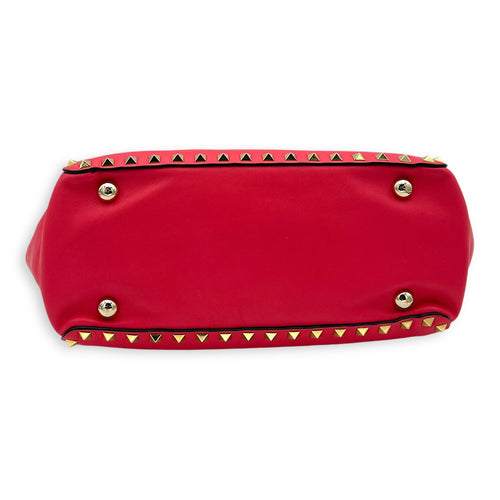 Rockstud Top handle bag in Calfskin, Gold Hardware