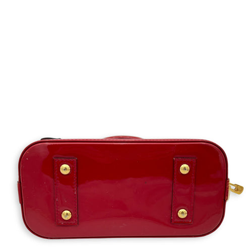 Louis Vuitton Alma BB Red Top Handle Bag in Vernis, Gold hardware_5