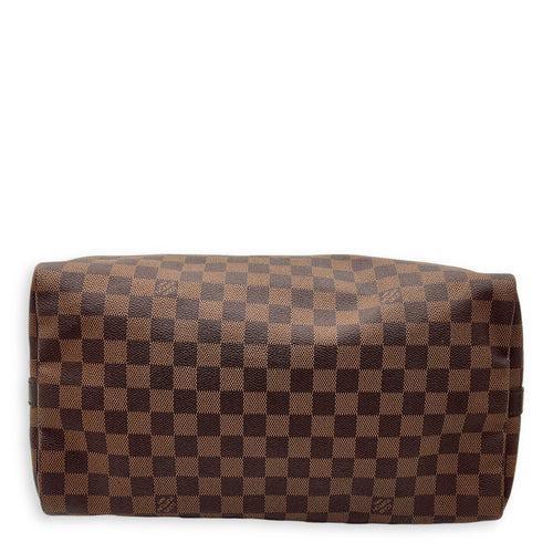 Louis Vuitton Speedy Top Handle Bag 35 Brown in Coated Canvas, Gold hardware_5