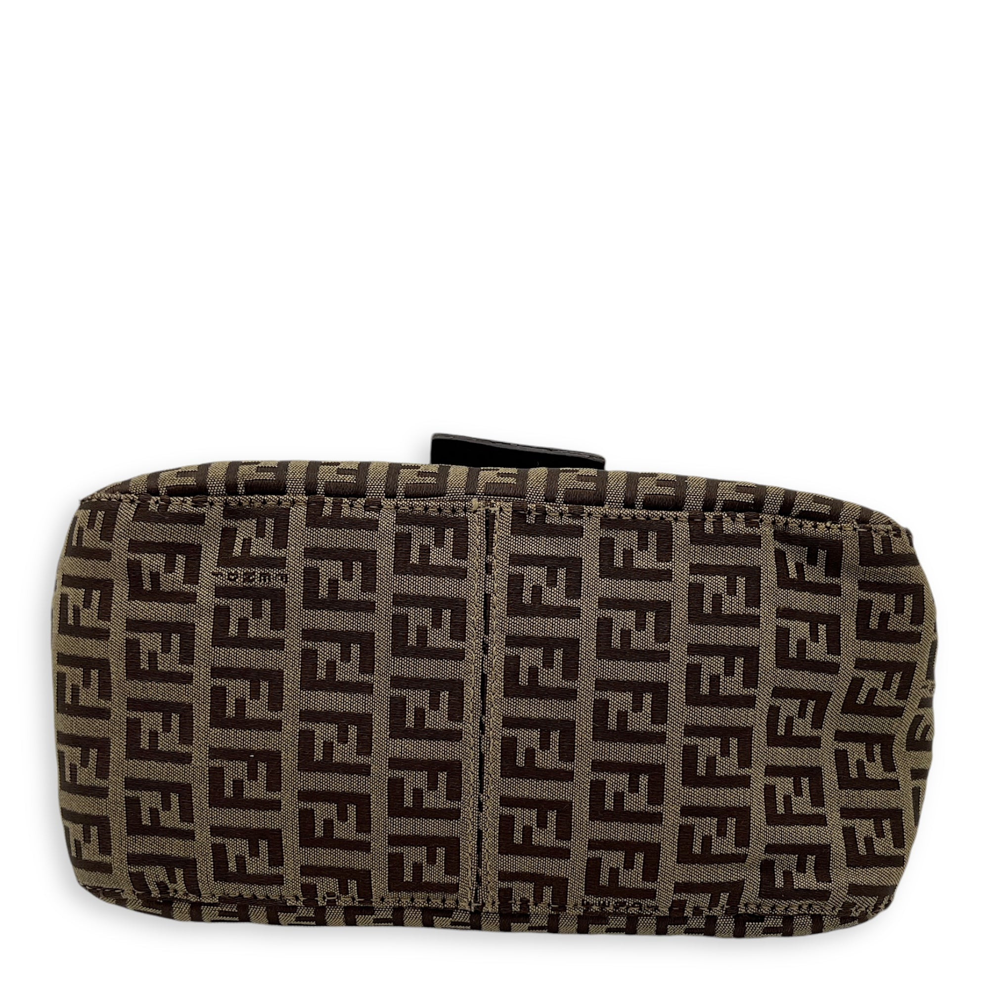 Fendi Baguette Crossbody Bag Brown in Jacquard, Gold hardware_5