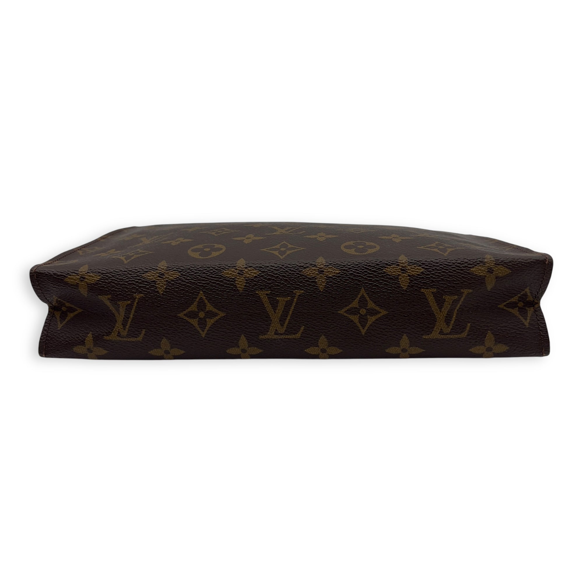 Louis Vuitton Pochette 26 Brown Pouch in Monogram Coated Canvas, Gold hardware_5