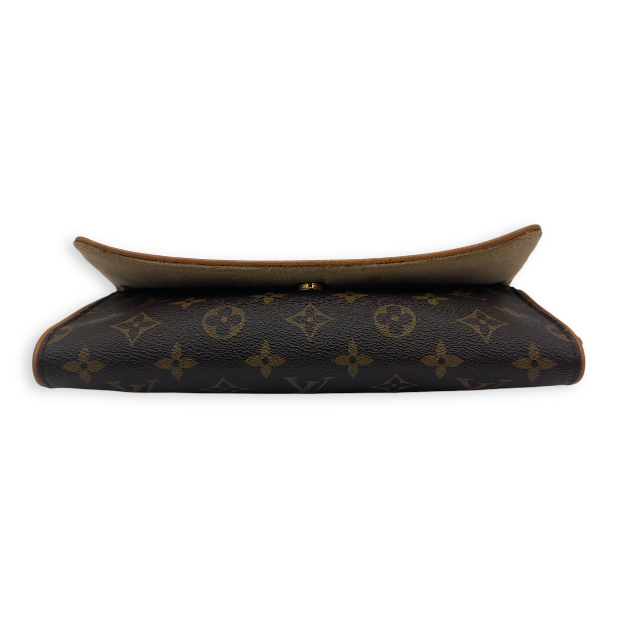 Louis Vuitton Twin Pochette Brown Crossbody Bag in Monogram Coated Canvas, Gold hardware_5