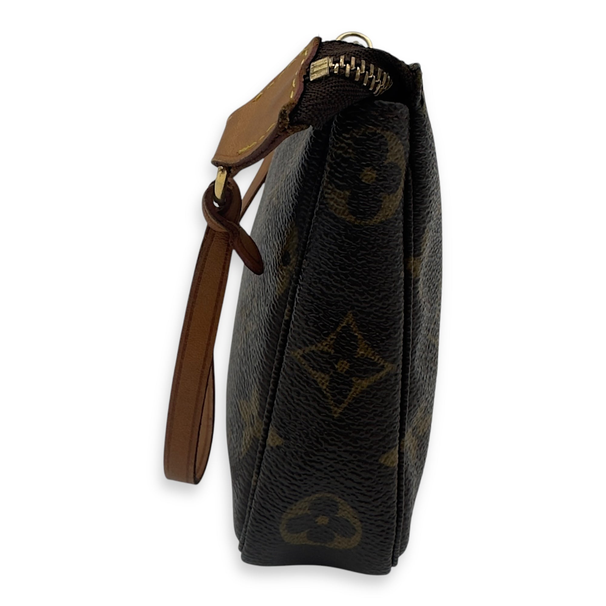 Louis Vuitton Pochette Accessoires Shoulder Bag Brown in Monogram Coated Canvas, Gold hardware_4