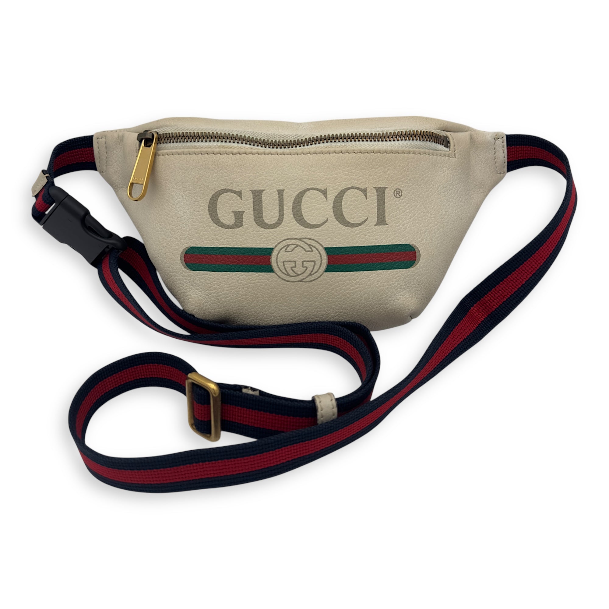 Gucci BumBag Belt Bag White in Calfskin, Gold hardware_5