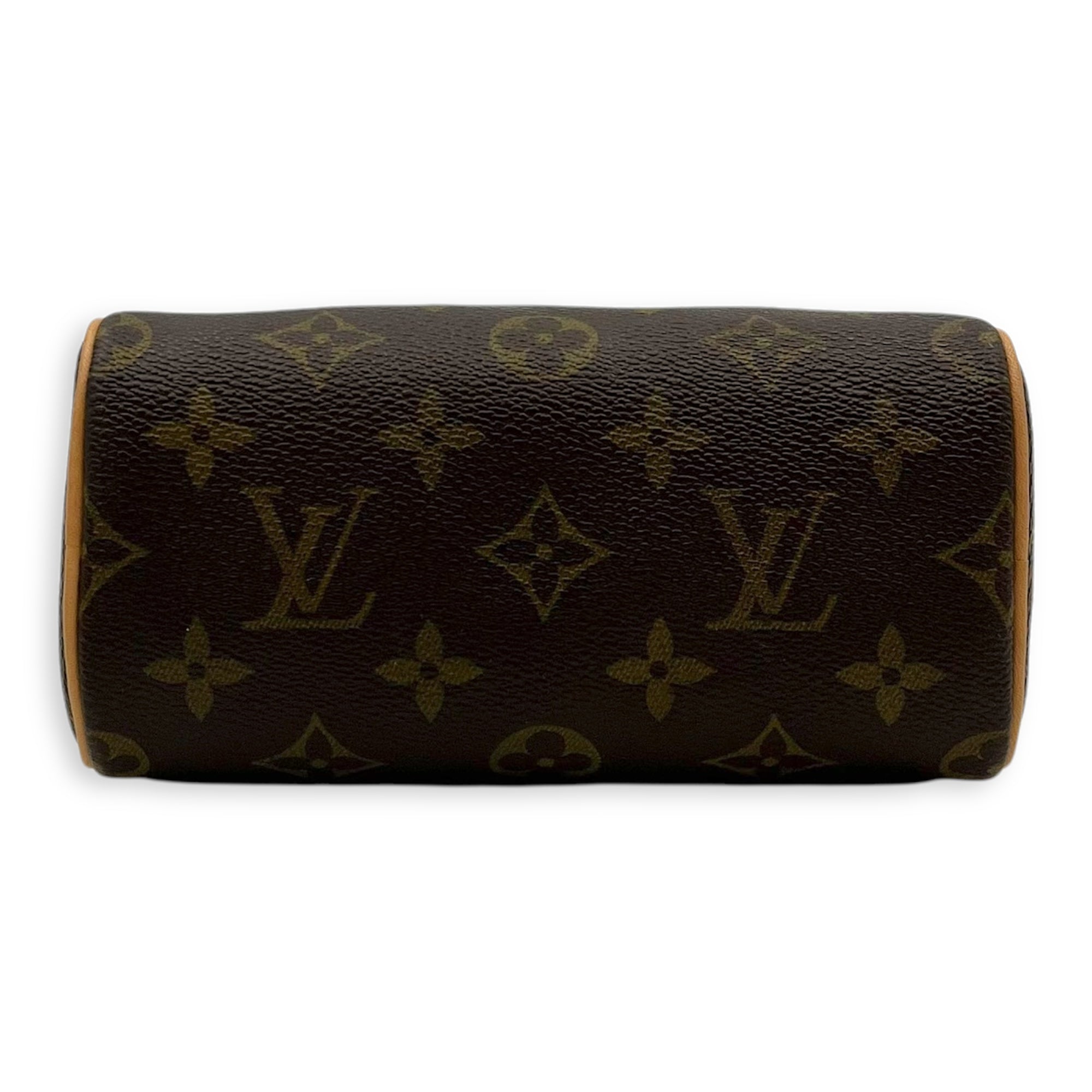 Louis Vuitton Speedy Top Handle Bag Brown in Monogram Coated Canvas, Gold hardware_5