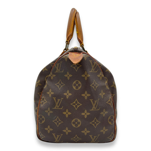 Louis Vuitton Speedy Top Handle Bag 30 Brown in Monogram Coated Canvas, Gold hardware_4