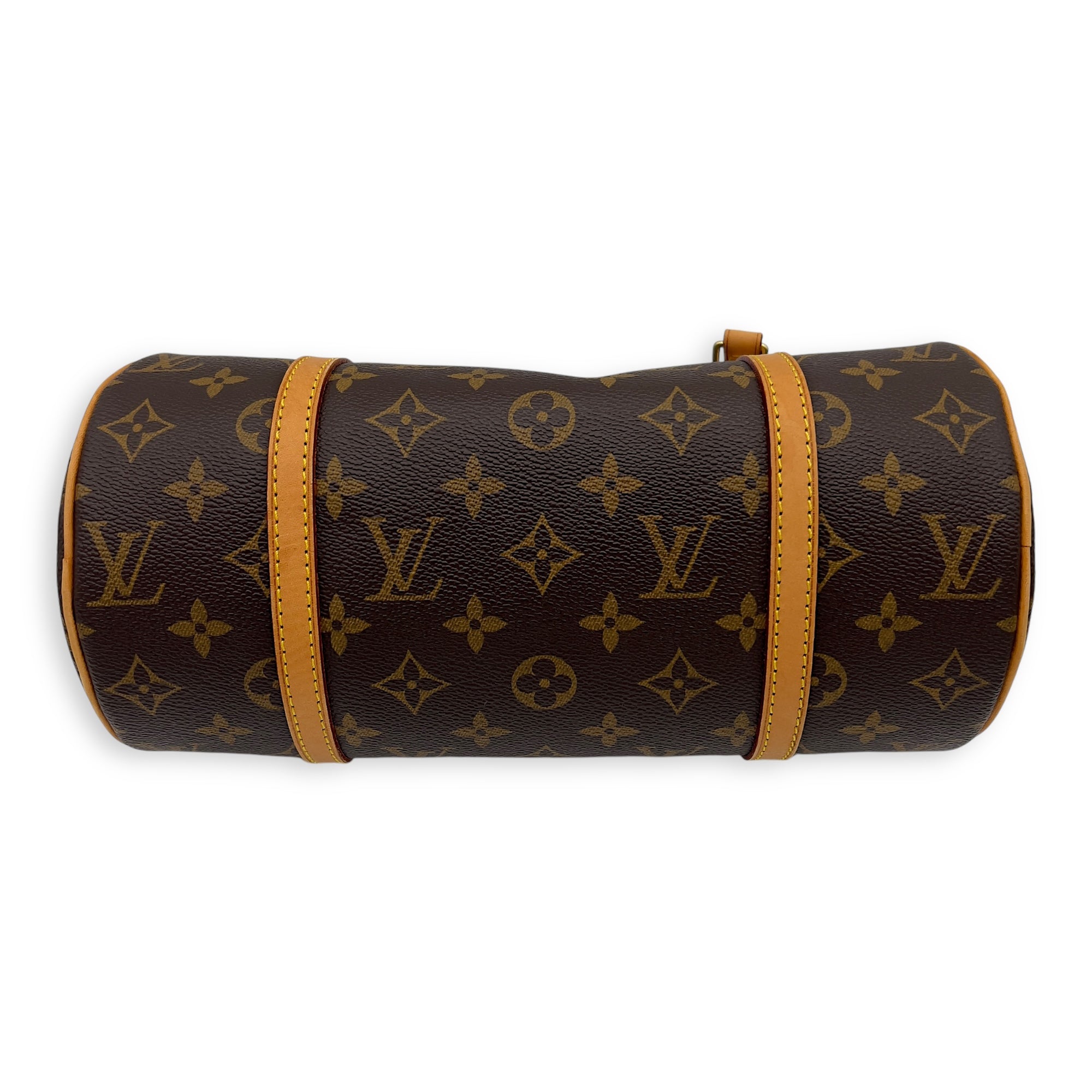 Louis Vuitton Papillon Top Handle Bag Brown in Monogram Coated Canvas, Gold hardware_5