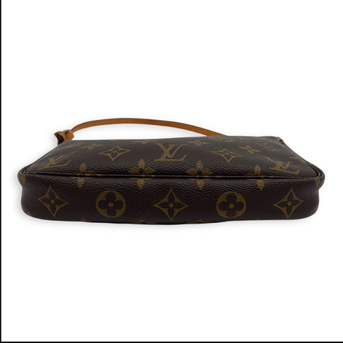 Louis Vuitton Pochette Shoulder Bag Brown in Monogram Coated Canvas, Gold hardware_5