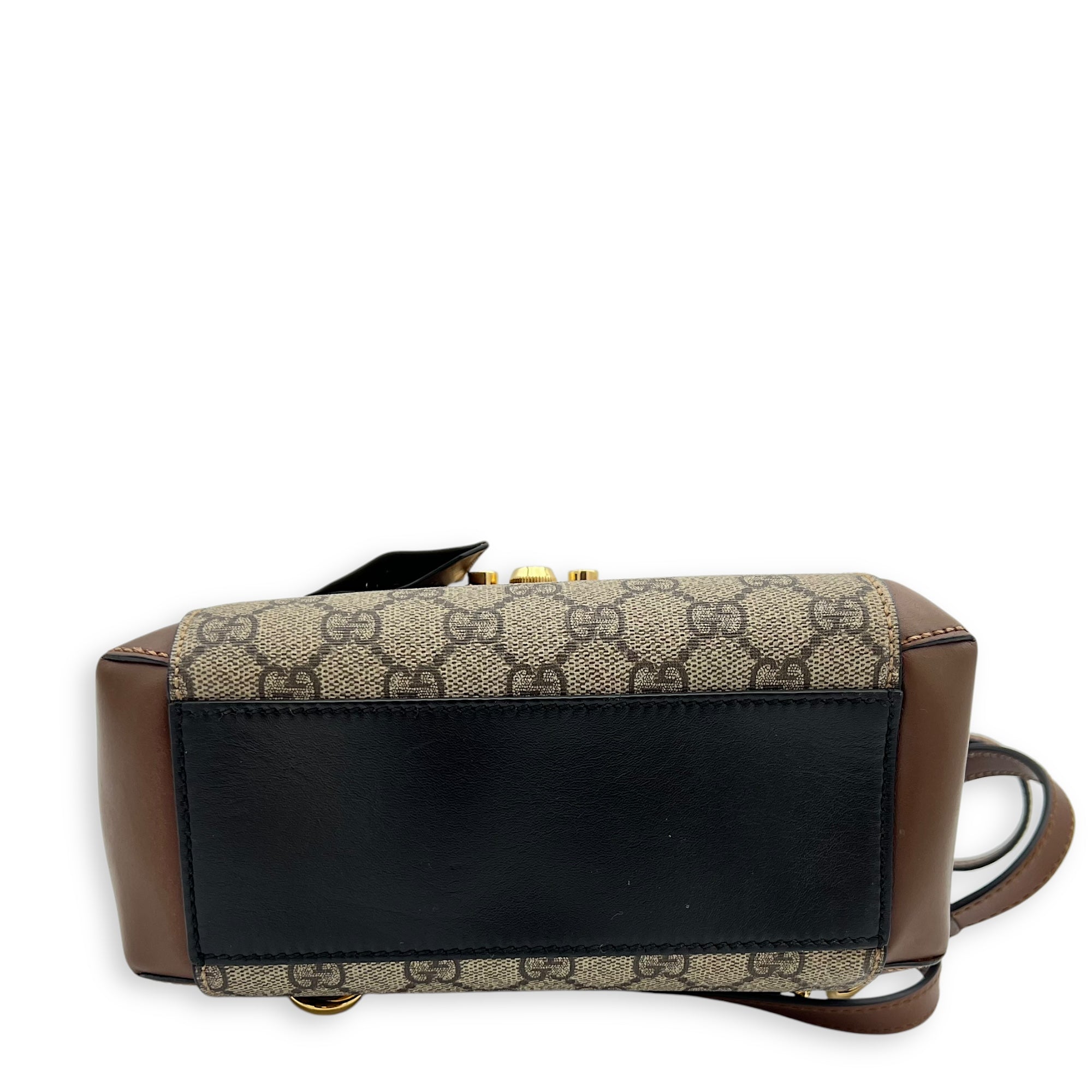 Gucci Padlock Backpack Brown in Coated Canvas, Gold hardware_4