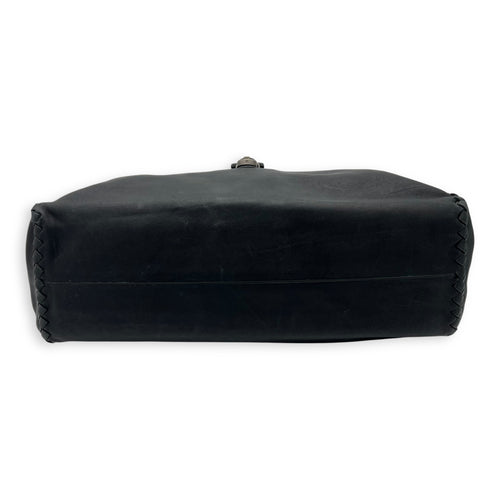 Bottega Veneta Flap Briefcase Black in Goat Leather, Ruthenium hardware_5