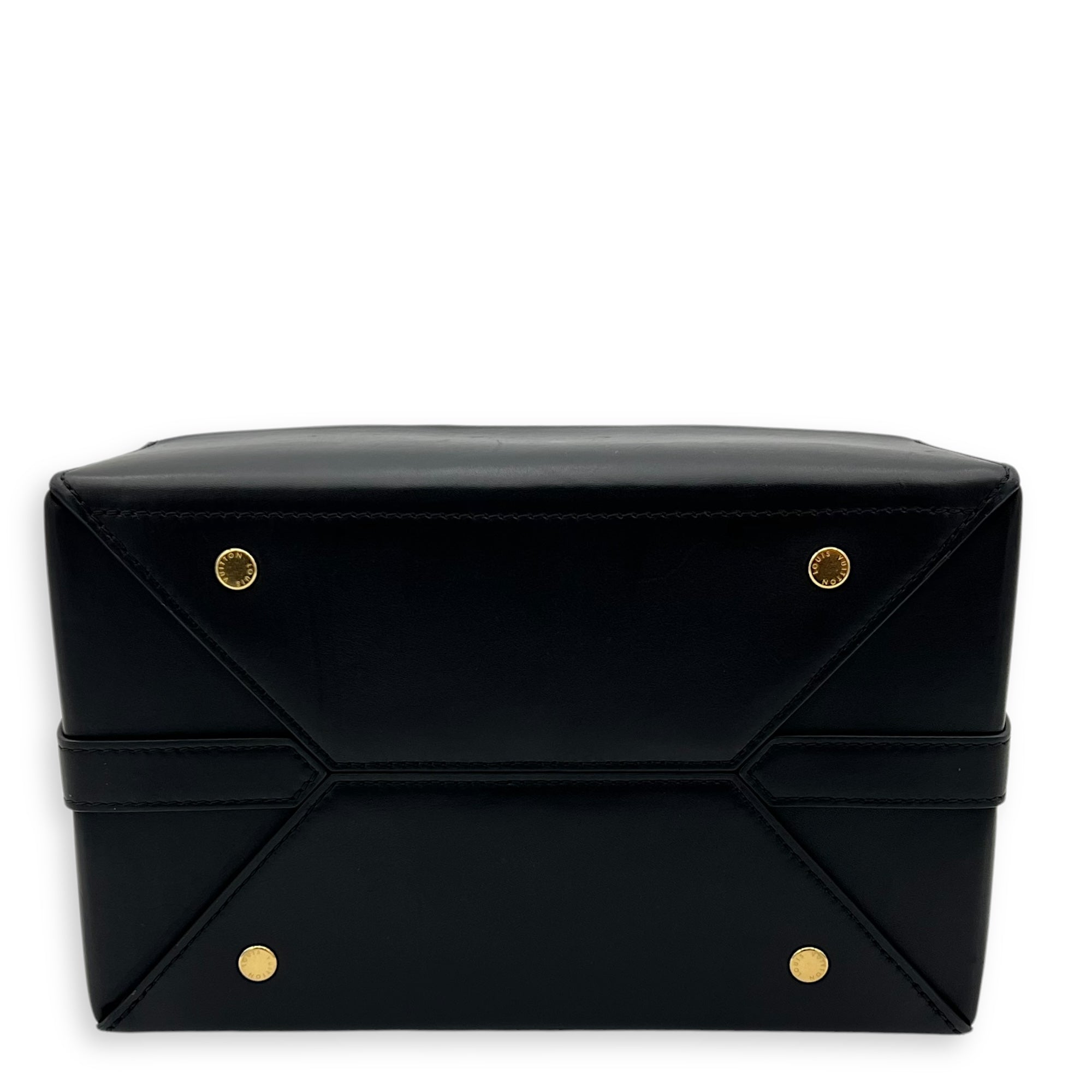 Louis Vuitton boston Top Handle Bag Black in Calfskin, Gold hardware_4