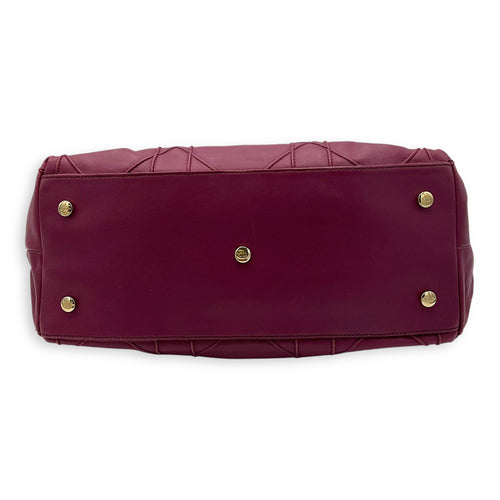 Christian Dior Granville Top Handle Bag Purple in Calfskin, Gold hardware_5