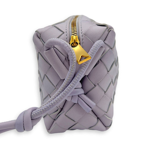 Bottega Veneta Loop Crossbody Bag Purple in Lambskin, Gold hardware_3