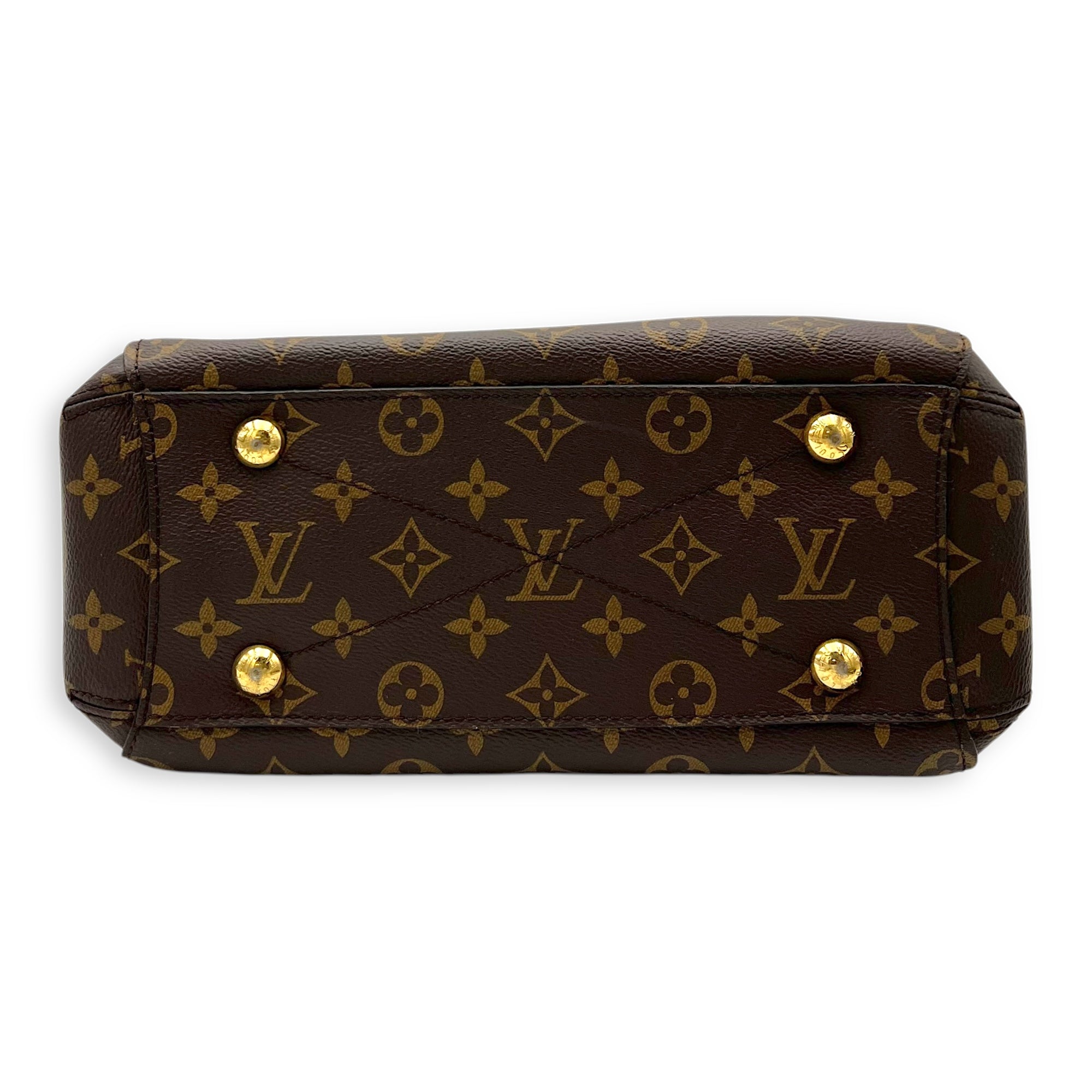 Louis Vuitton Montaigne Top Handle Bag BB Brown in Monogram Coated Canvas, Gold hardware_5