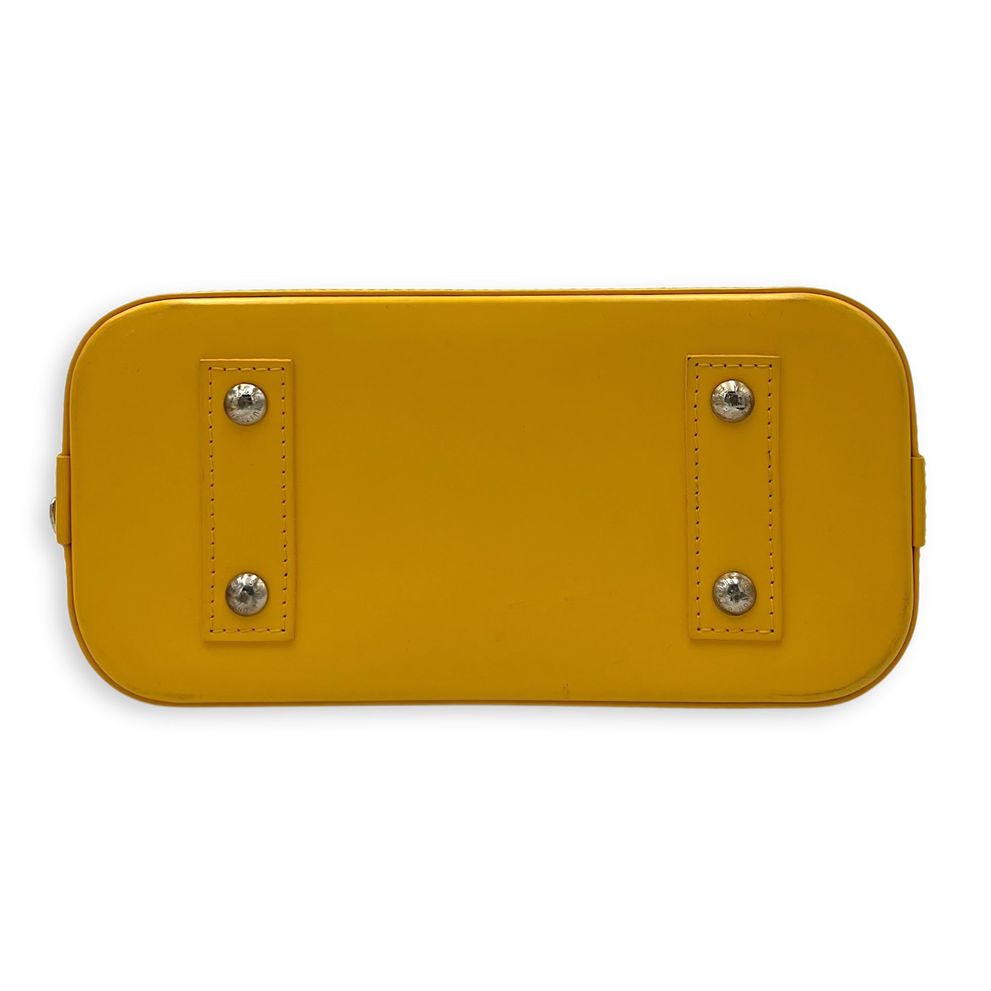 Louis Vuitton Alma Top Handle Bag Yellow in Epi Leather, Silver hardware_5