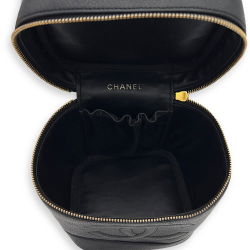 Chanel Vintage Bucket Bag Small Black in Caviar Leather, Gold hardware_5