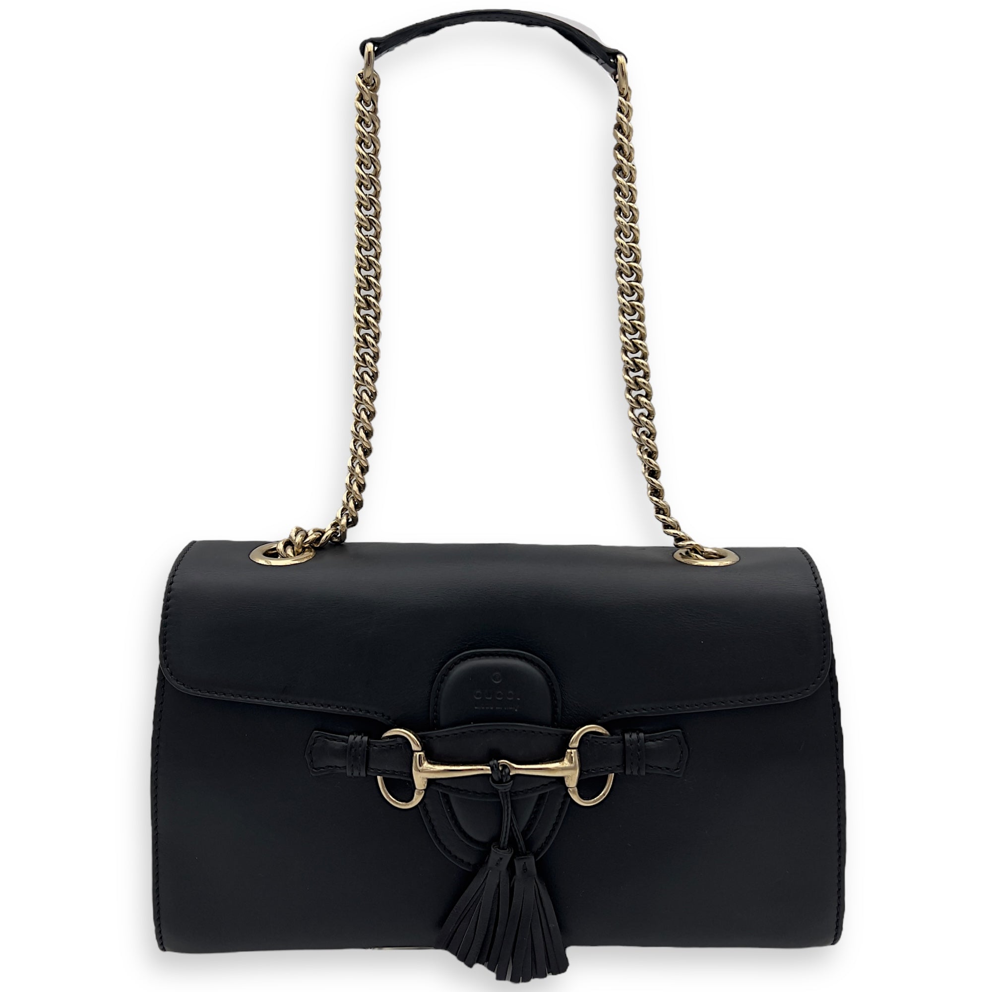 Gucci Horsebit 1955 Shoulder Bag Black in Calfskin, Gold hardware_7