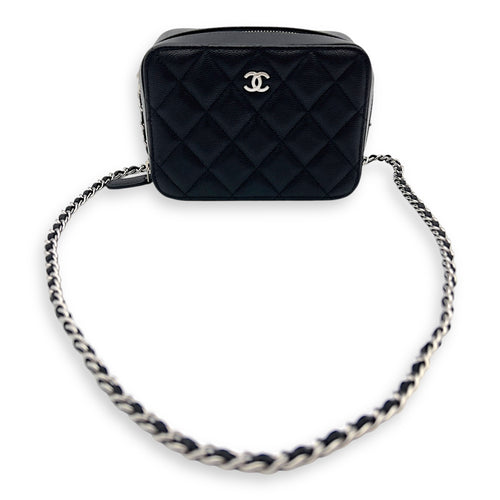 Chanel CC Camera Black Crossbody Bag in Caviar Leather, Silver hardware_5