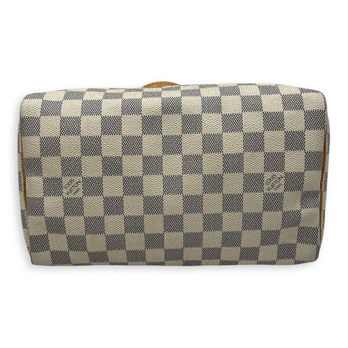 Louis Vuitton Speedy 25 Damier Azur Top Handle Bag in Coated Canvas, Gold hardware_7