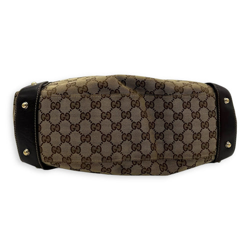 Gucci Pelham Brown Shoulder Bag in Canvas, Gold hardware_5