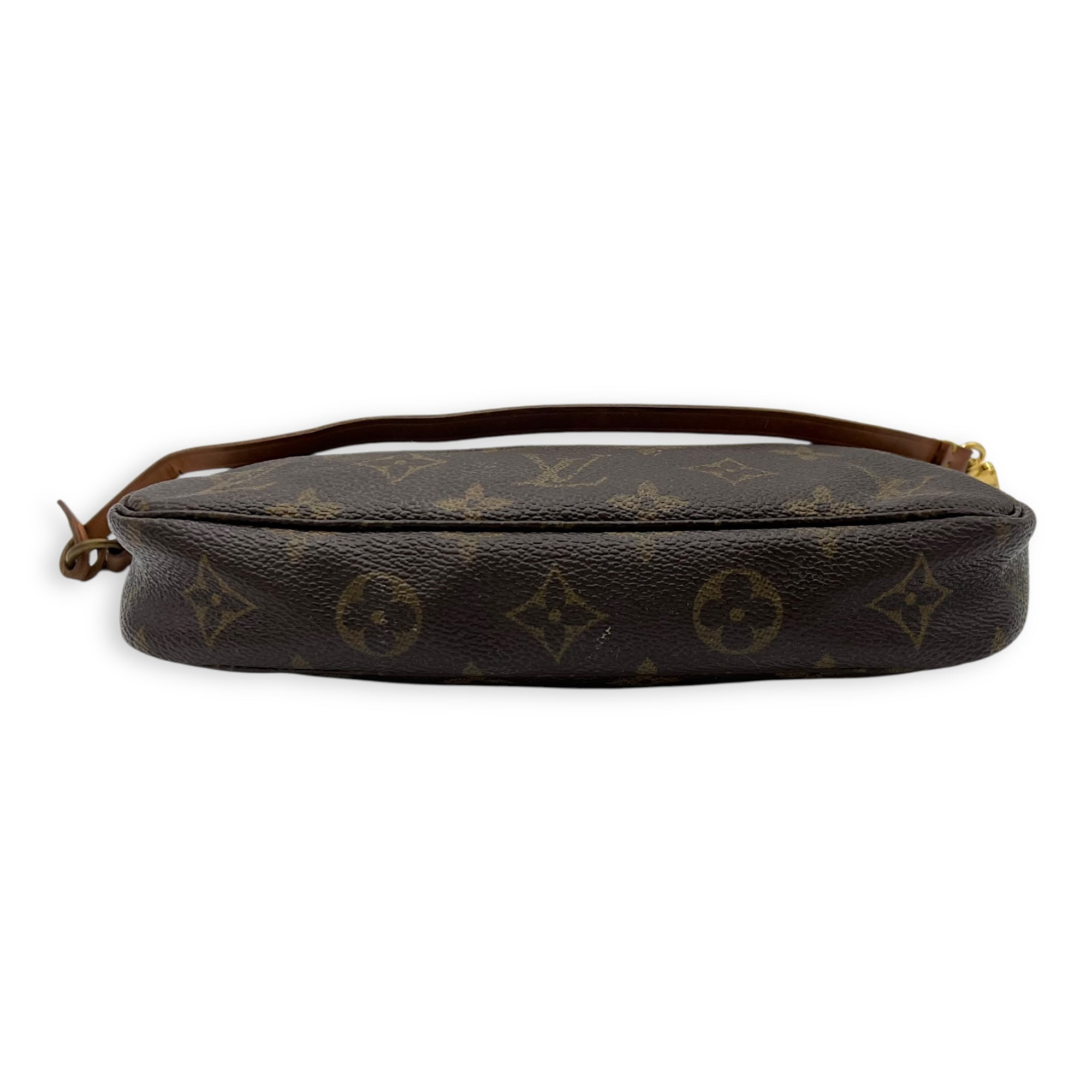 Louis Vuitton Pochette Shoulder Bag Brown in Monogram Coated Canvas, Gold hardware_5