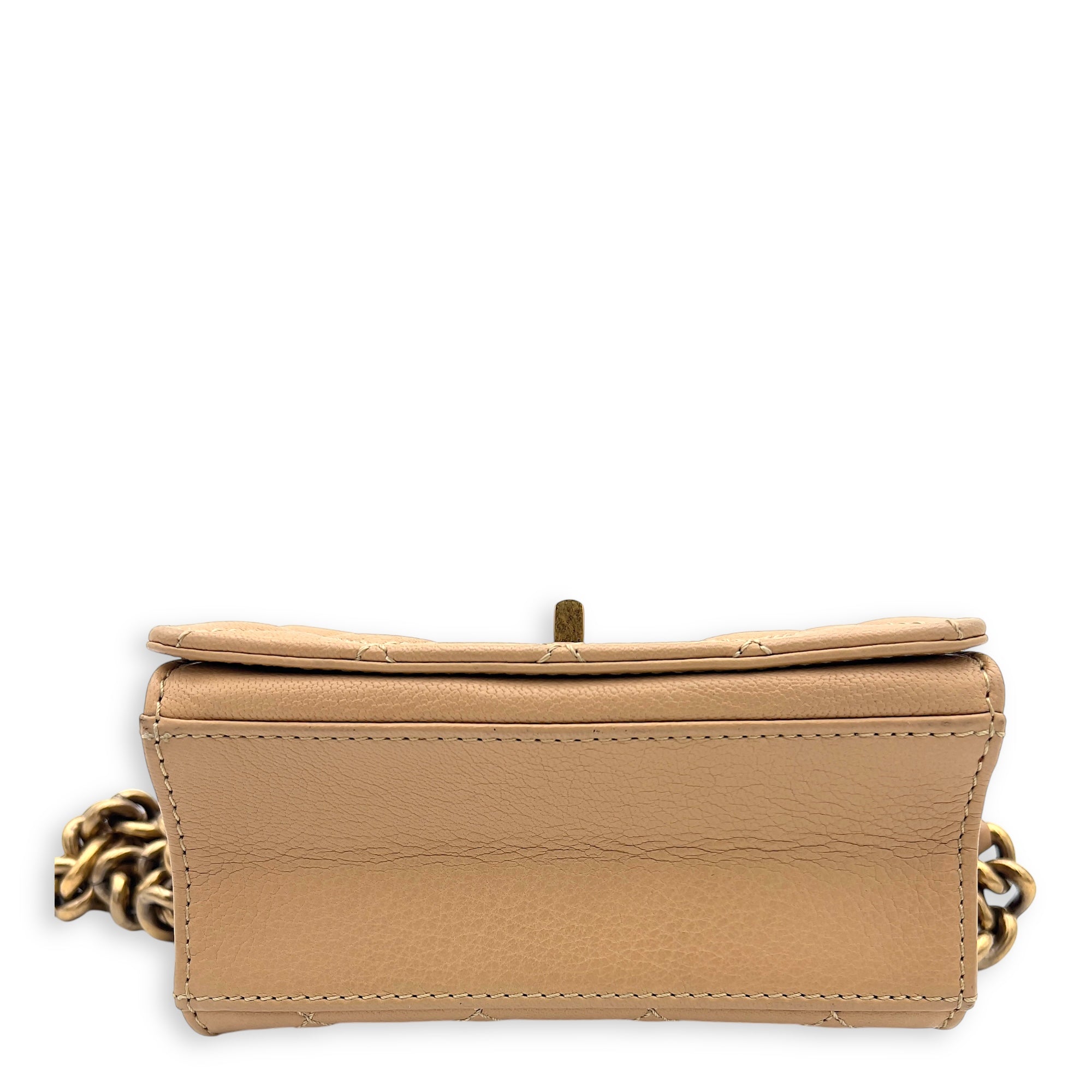Chanel Rita Top Handle Bag Brown in Calfskin, Gold hardware_5