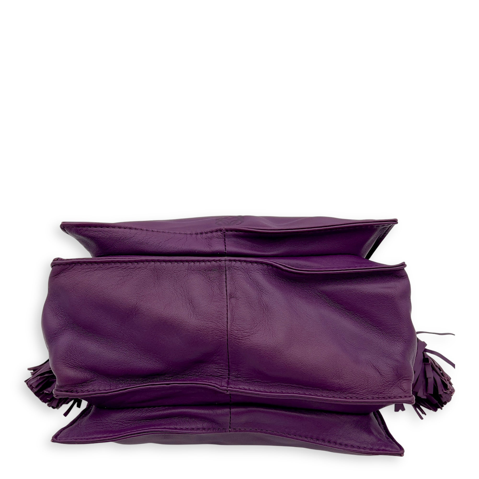 Loewe Flamenco Purple Crossbody Bag in Lambskin, Gold hardware_5