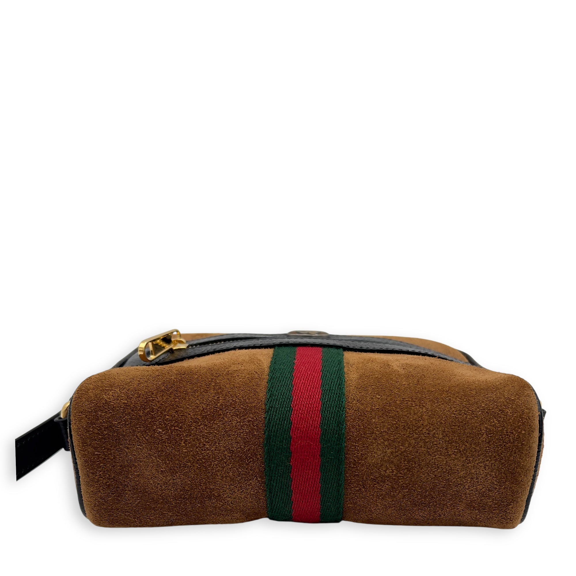 Gucci Ophidia Crossbody Bag Brown in Suede Leather, Gold hardware_5