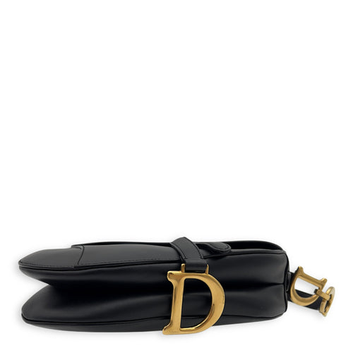 Christian Dior Saddle Shoulder Bag Black in Calfskin, Gold hardware_7