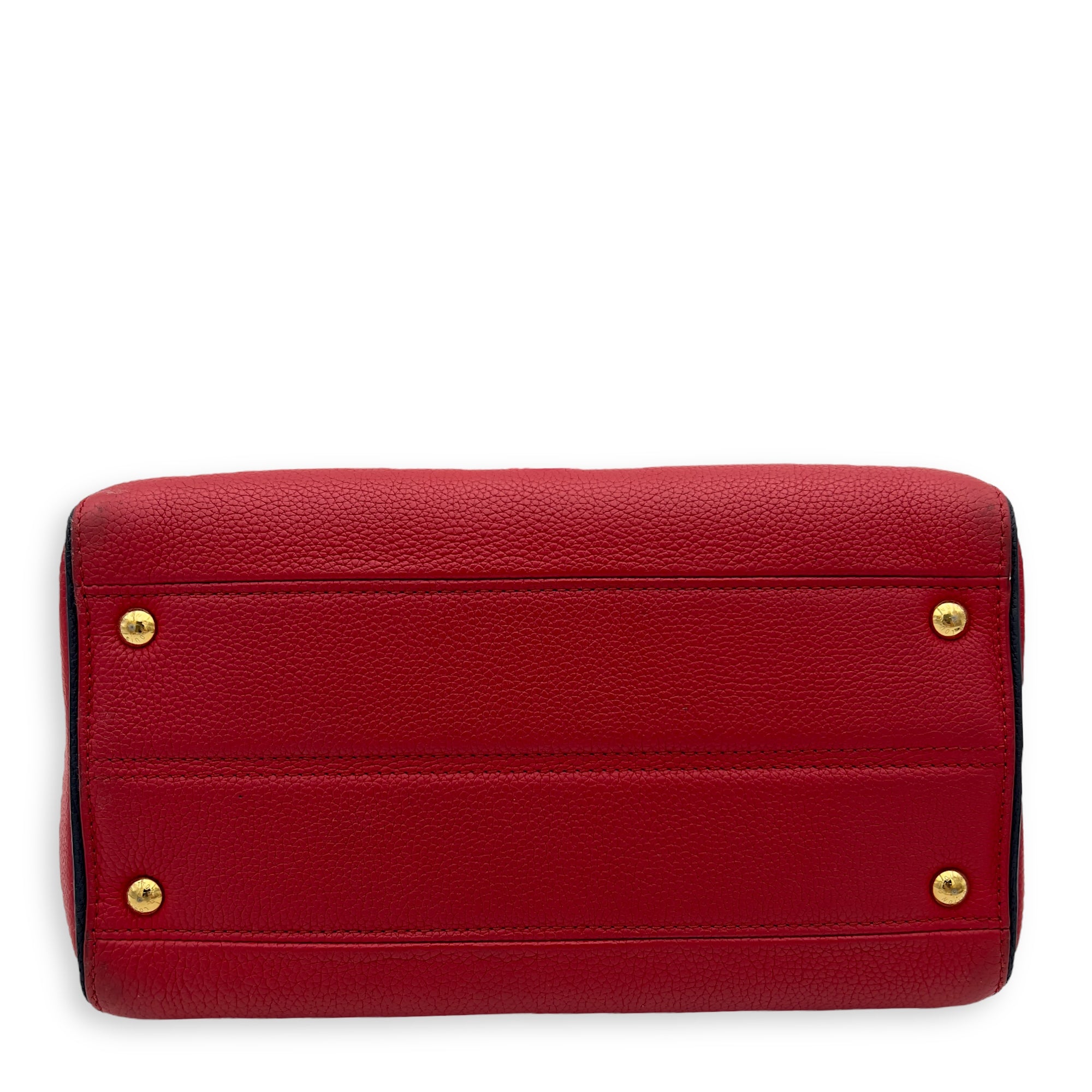 Louis Vuitton Double V Top Handle Bag Red in Calfskin, Gold hardware_5