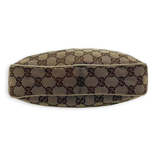 Gucci GG Shoulder Bag Brown in Canvas, Gold hardware_5