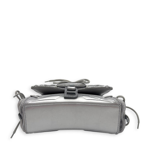 Balenciaga Sneakerhead Hourglass Grey Top Handle Bag in Canvas, Silver hardware_3