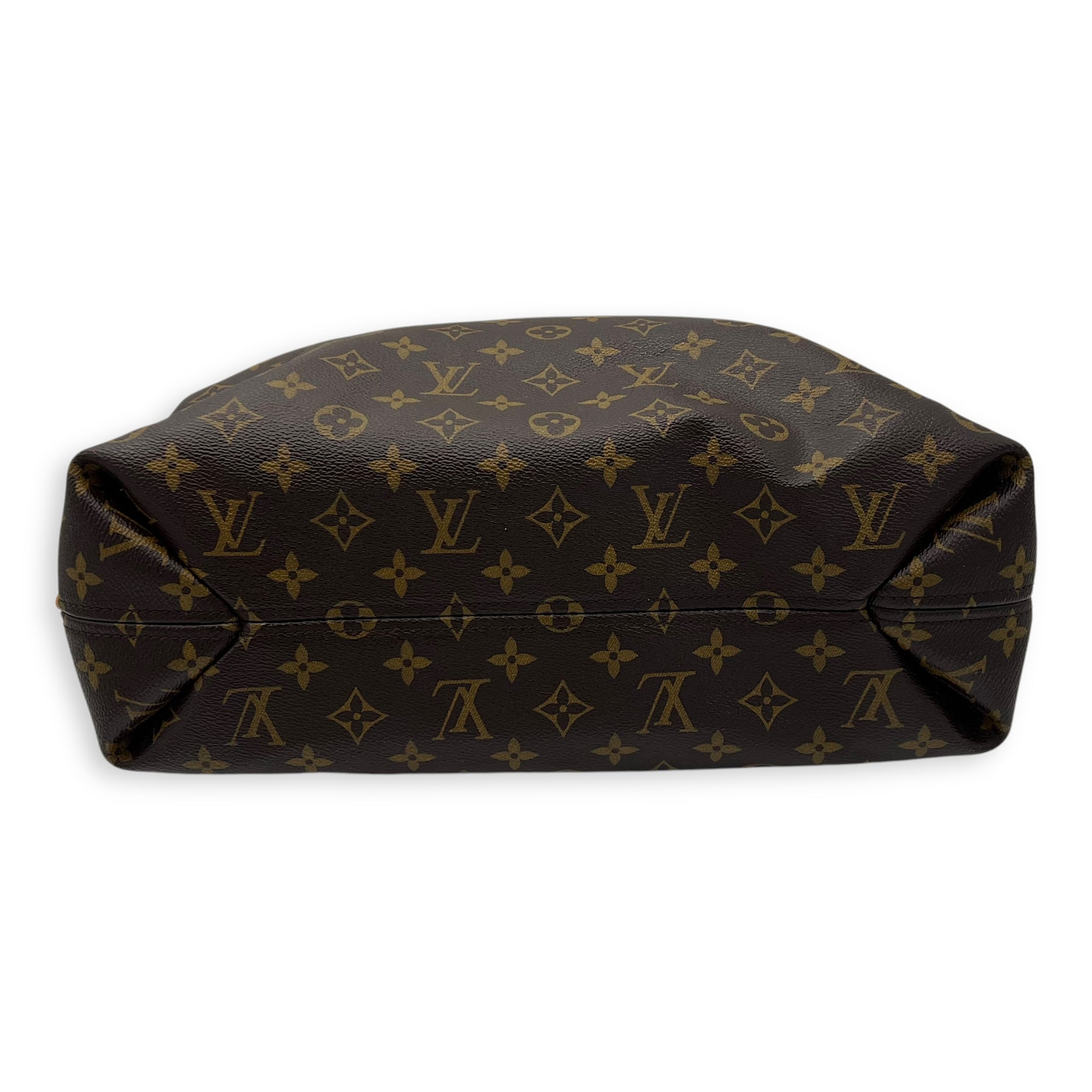 Louis Vuitton Sully MM Brown Top Handle Bag in Monogram Coated Canvas, Gold hardware_5