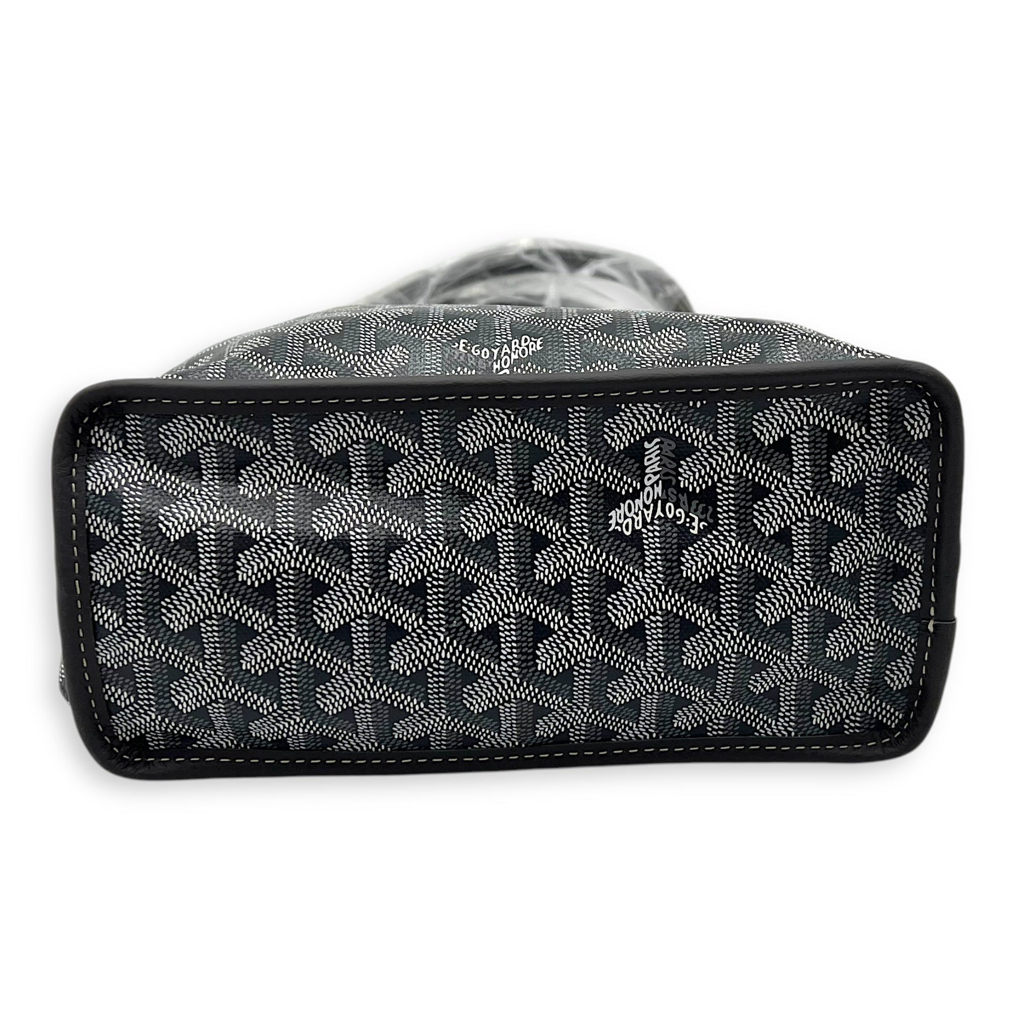 Goyard Anjou Tote Bag Grey in Coated Canvas, Silver hardware_5