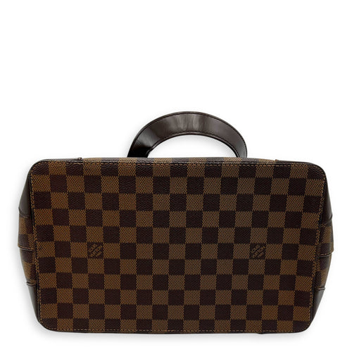 Louis Vuitton Hampstead Top Handle Bag PM Brown in Coated Canvas, Gold hardware_5