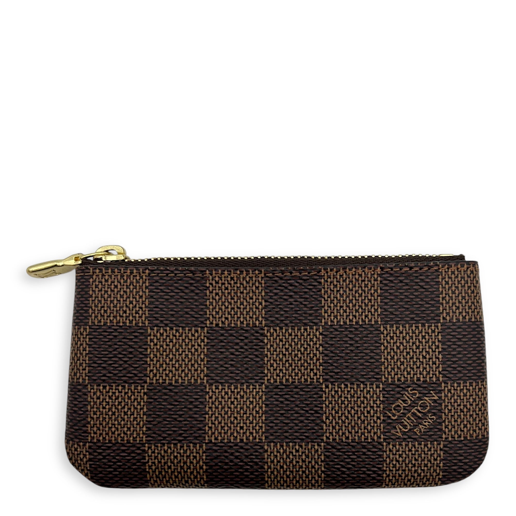 Louis Vuitton Key Damier Ebene Pouch in Coated Canvas, Gold hardware_1