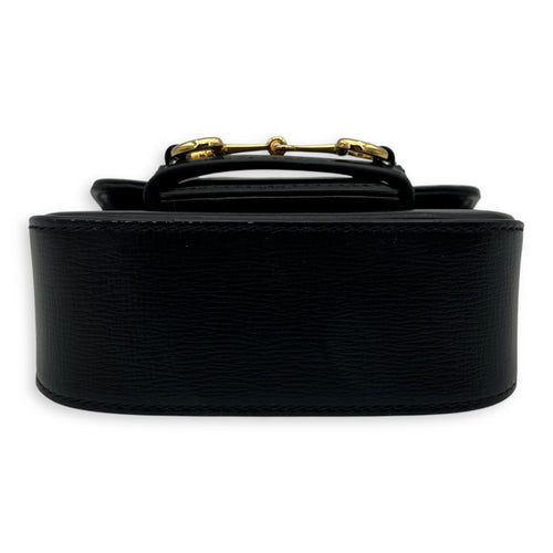 Gucci Horsebit 1955 Wallet On Chain Black in Calfskin, Gold hardware_5