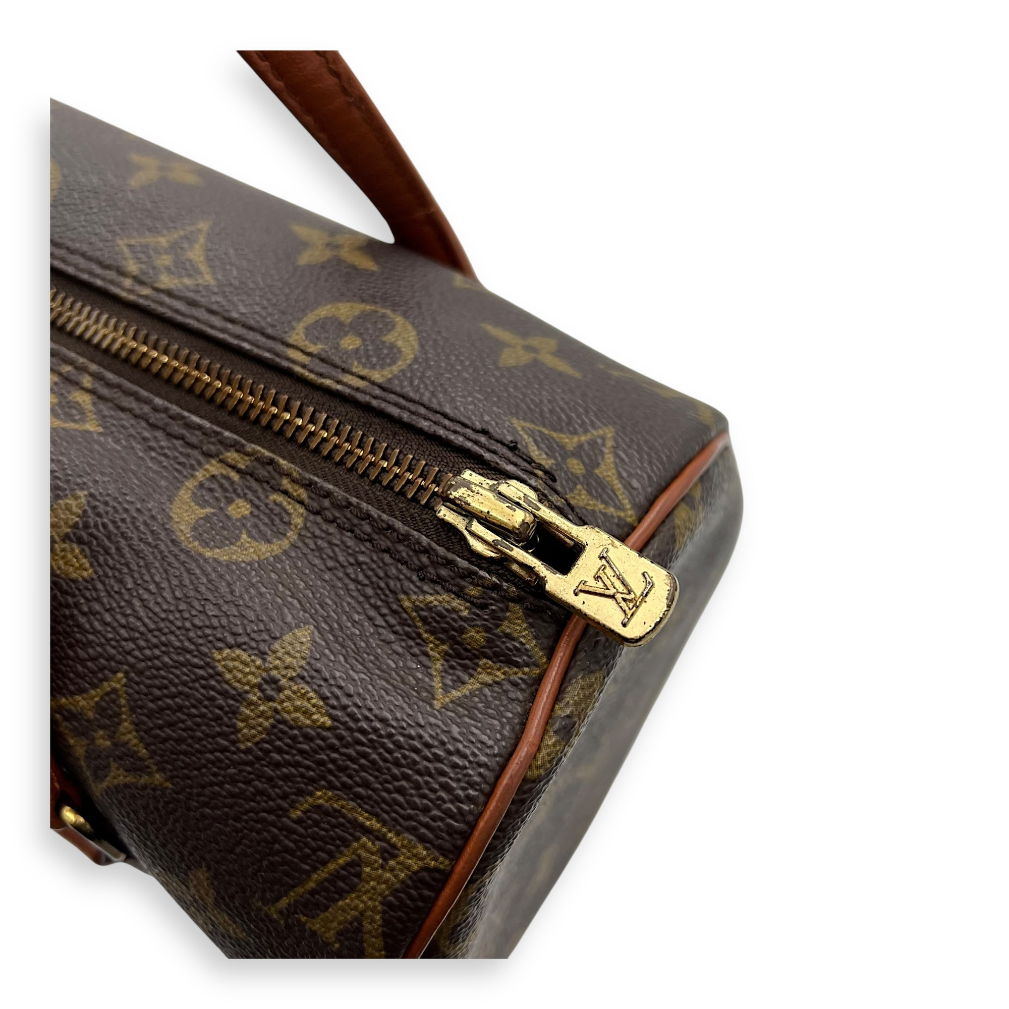 Louis Vuitton Papillon Top Handle Bag Brown in Monogram Coated Canvas, Gold hardware_3